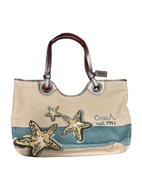 Vintage COACH Underwater themed Tote - teal interior - TLC bag